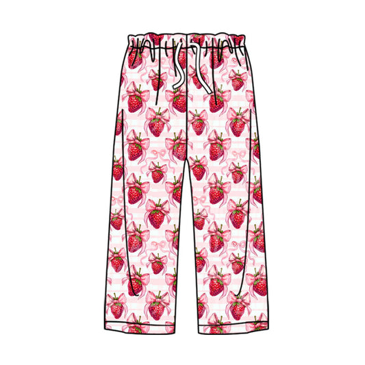 red strawberry adult women elastic waist pants