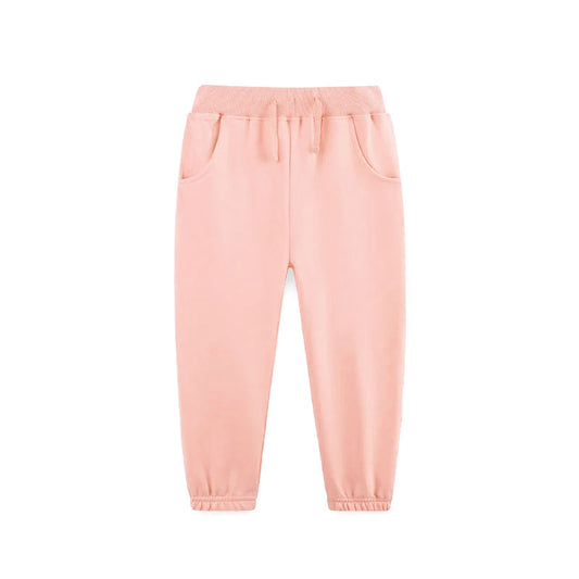 orange solid baby kids elastic waist pants