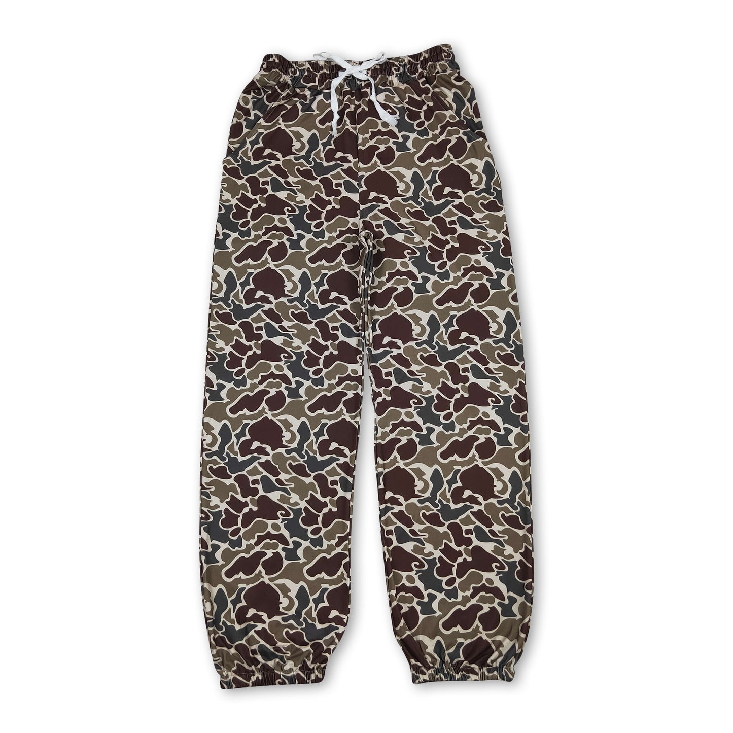 Dark brown camo women pockets pants
