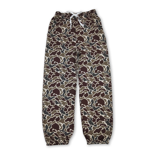 Dark brown camo women pockets pants