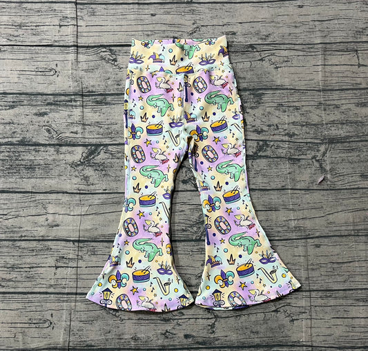 Crocodile pelican kids girls Mardi Gras yoga pants