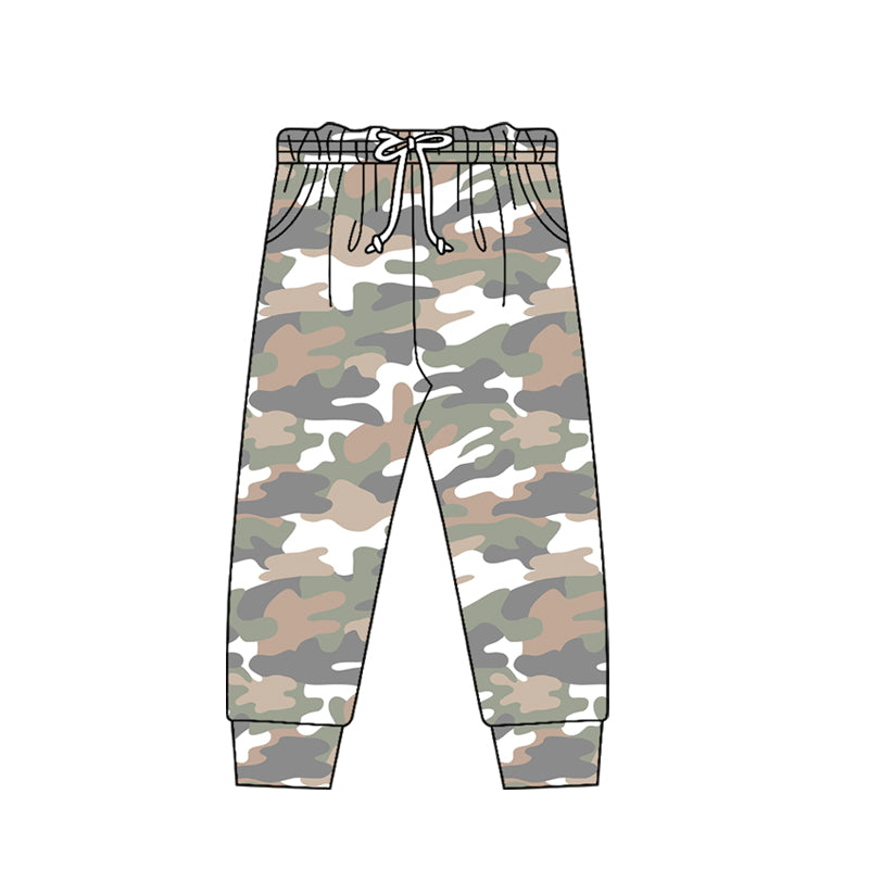 White camo pockets baby kids pants