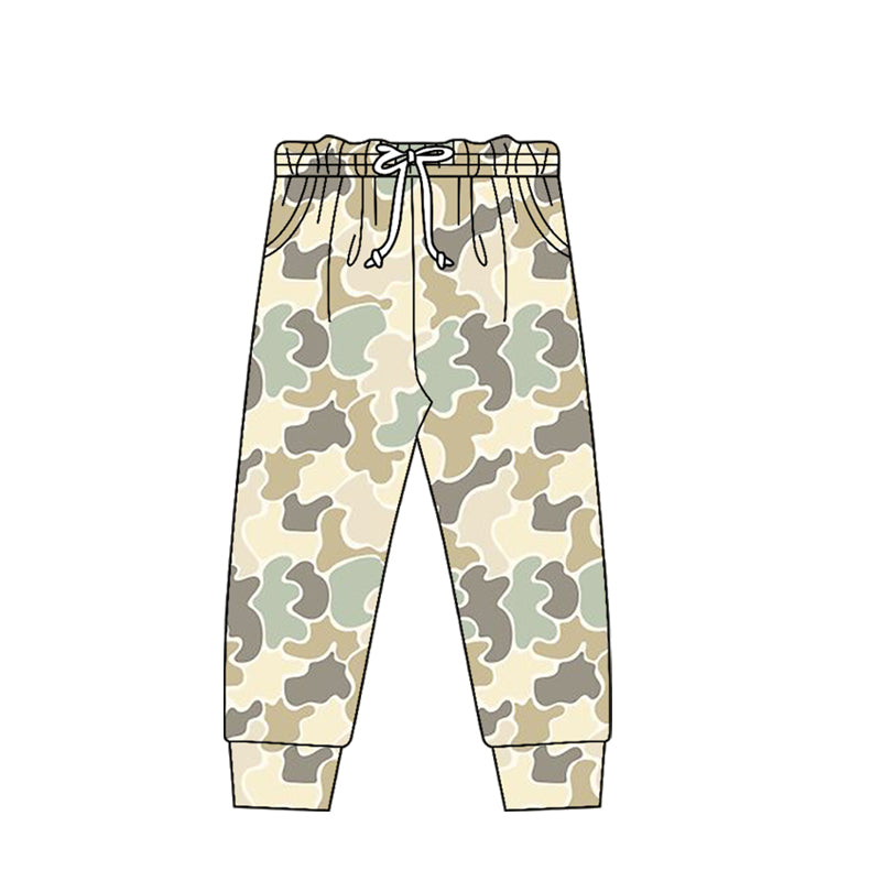 Beige camo pockets kids boys pants