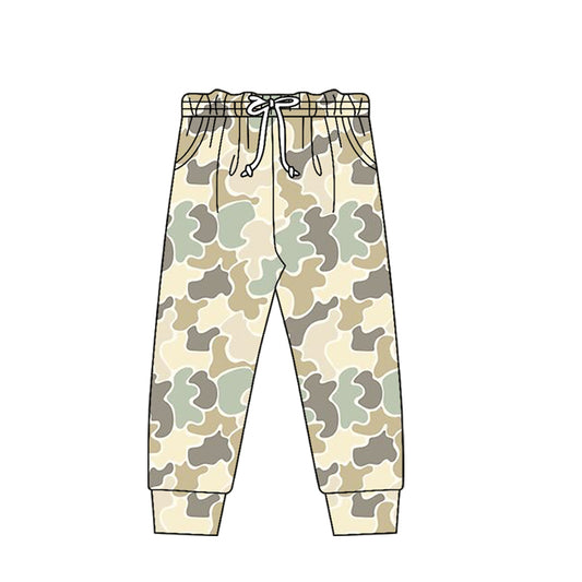 Beige camo pockets kids boys pants