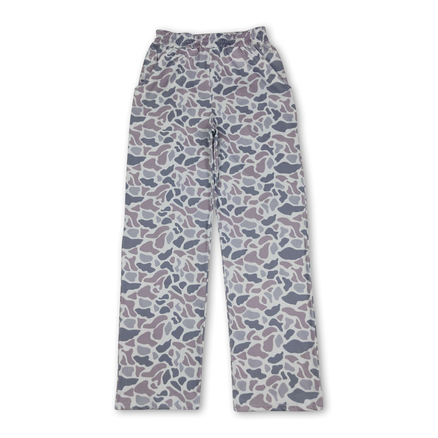 Grey camo pocket adult women pants