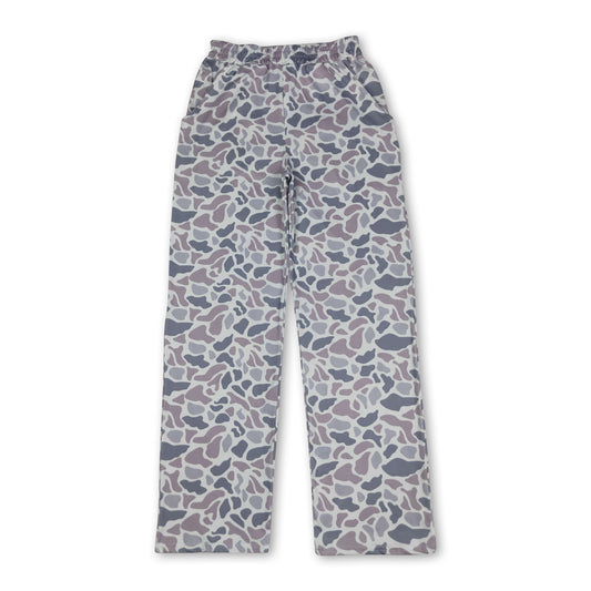 Grey camo pocket adult women pants
