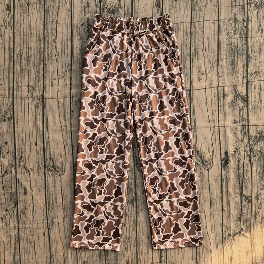 Elastic waist pockets camo adult women pants