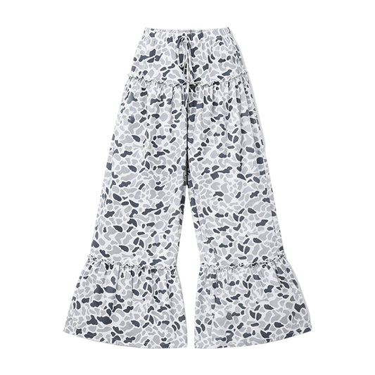 Grey camo patchwork adult women pants