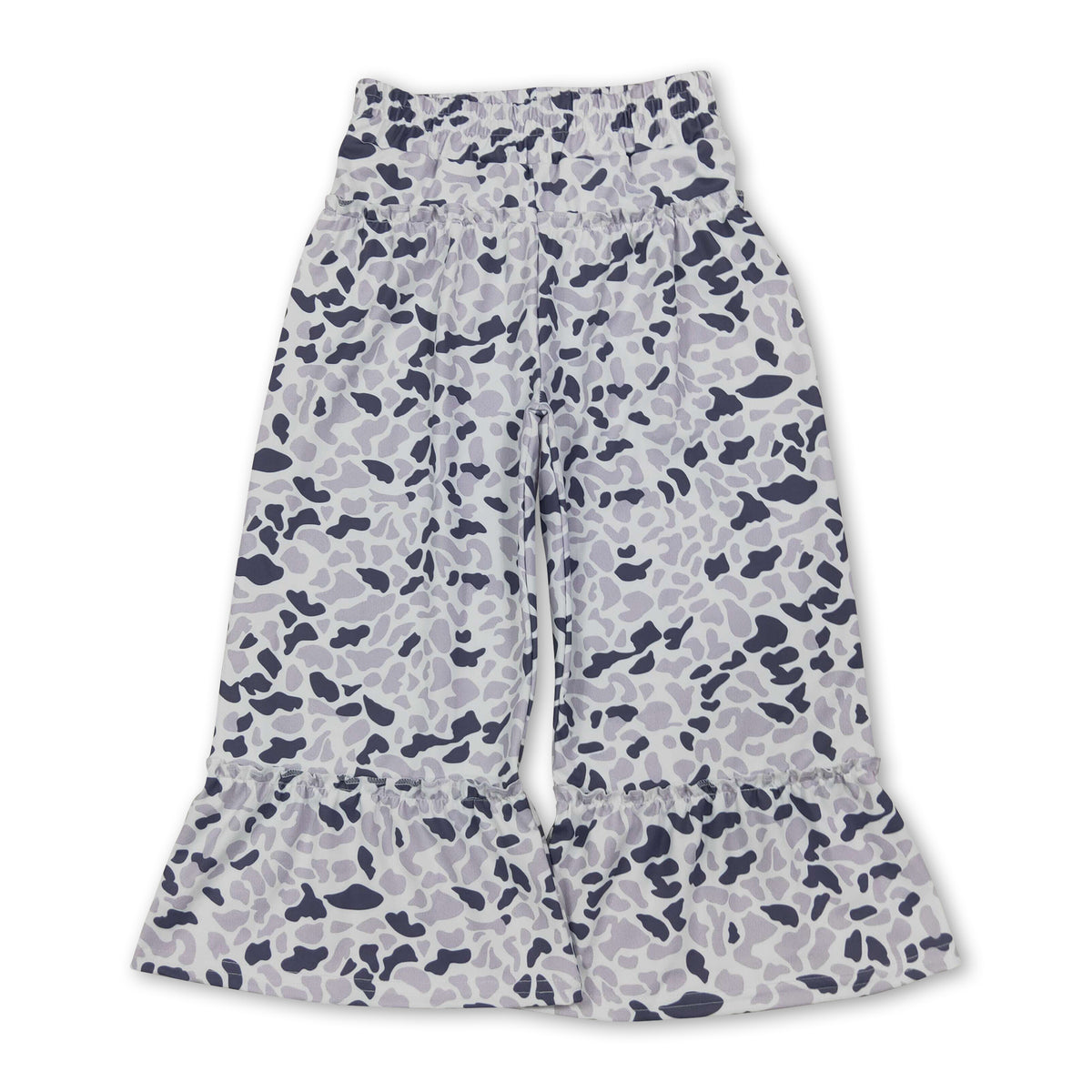 Grey camo patchwork kids girls fall pants