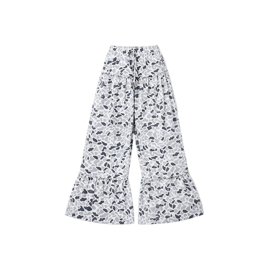 Grey camo patchwork kids girls fall pants