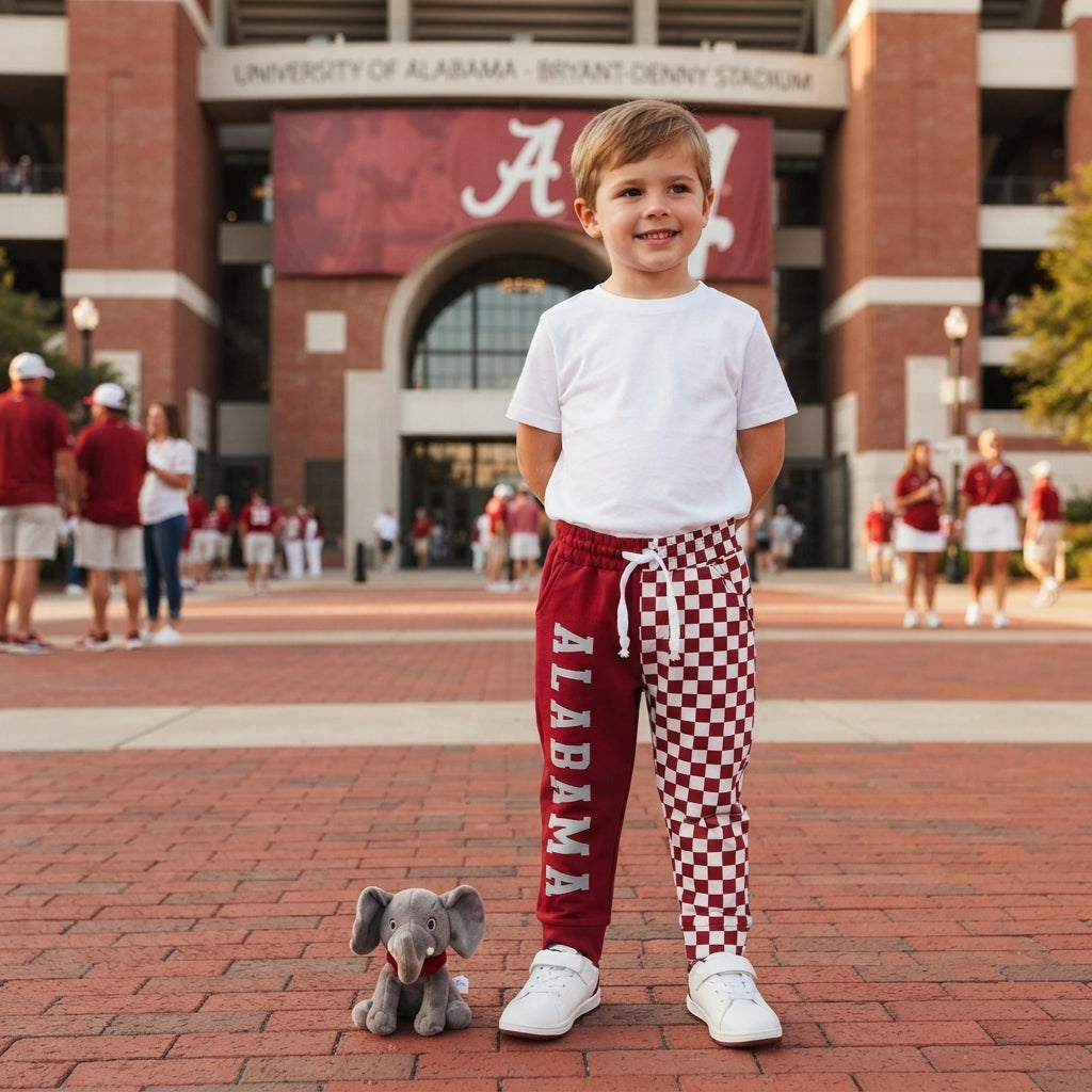 A plaid patchwork kids boys team pants