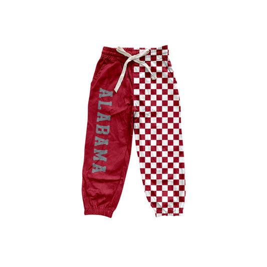 A plaid patchwork kids boys team pants
