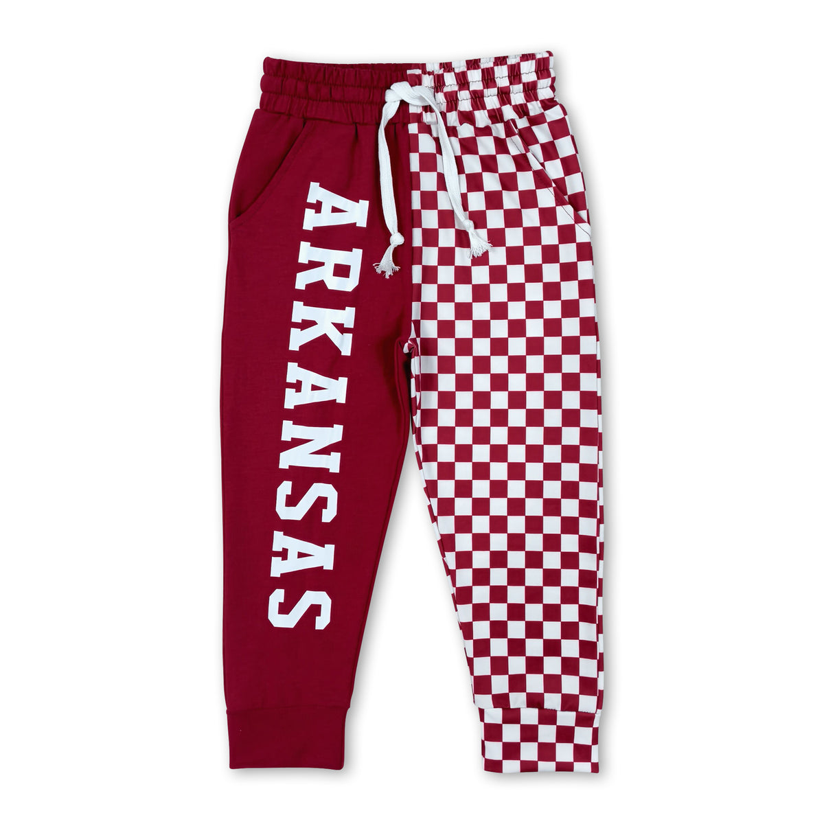 Plaid patchwork pockets kids boys team pants