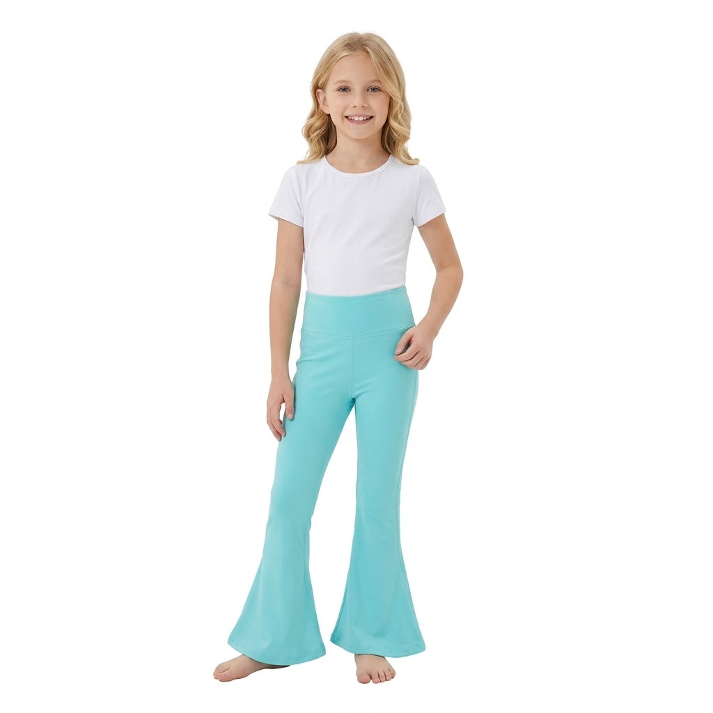 Aqua high waist baby girls yoga flare pants