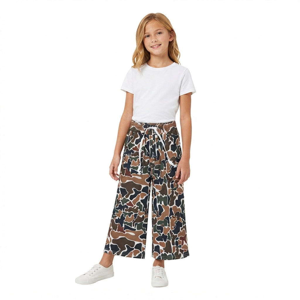Brown camo hunting kids girls active wear pants