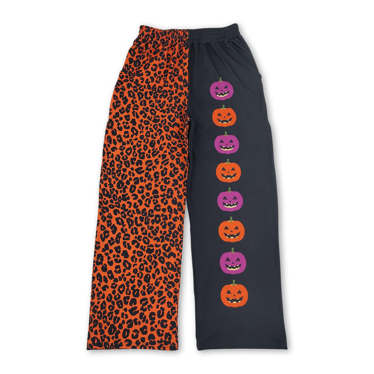 Leopard pumpkin adult women Halloween pants