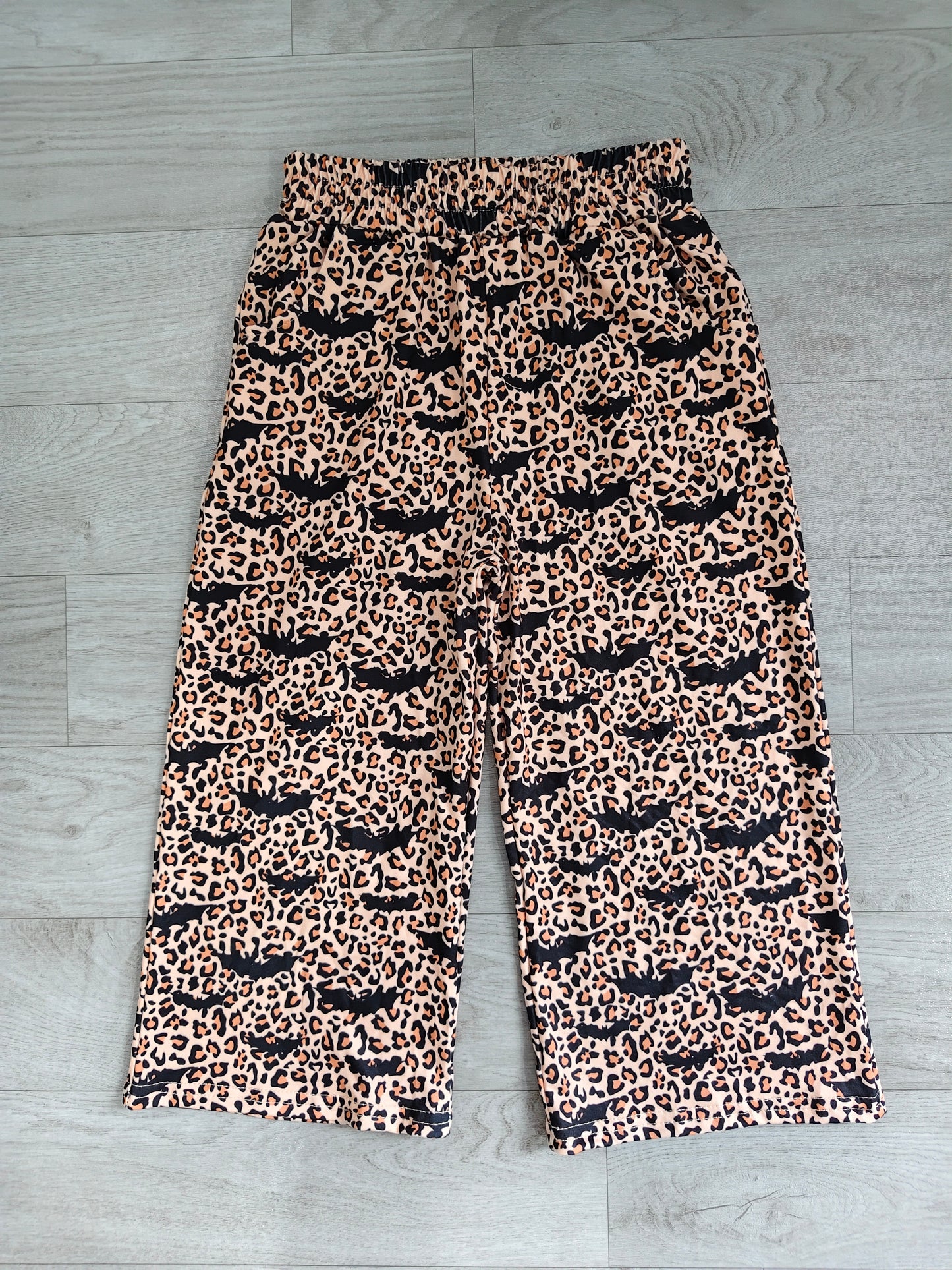 Leopard bat kids girls Halloween pants