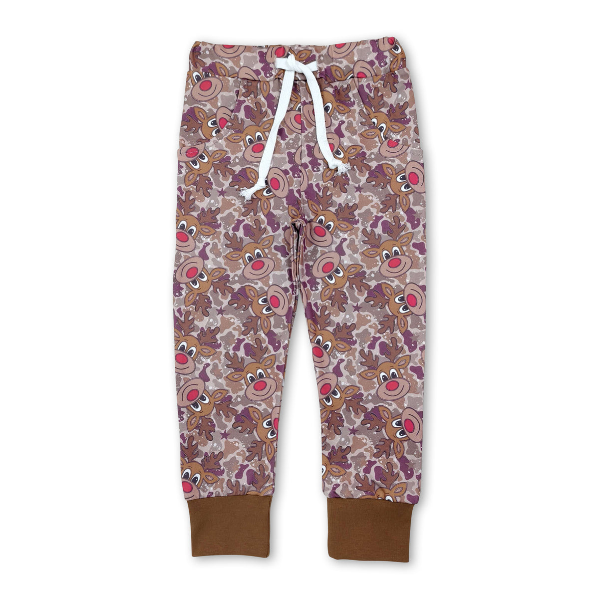 Camo deer pockets kids boys Christmas pants