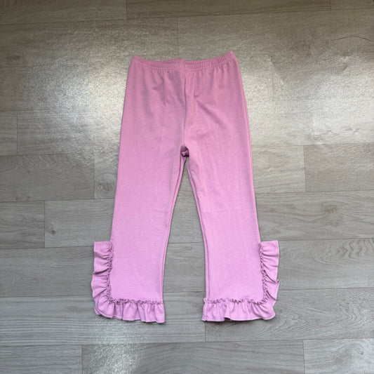 Lavender ruffle cotton kids girls pants