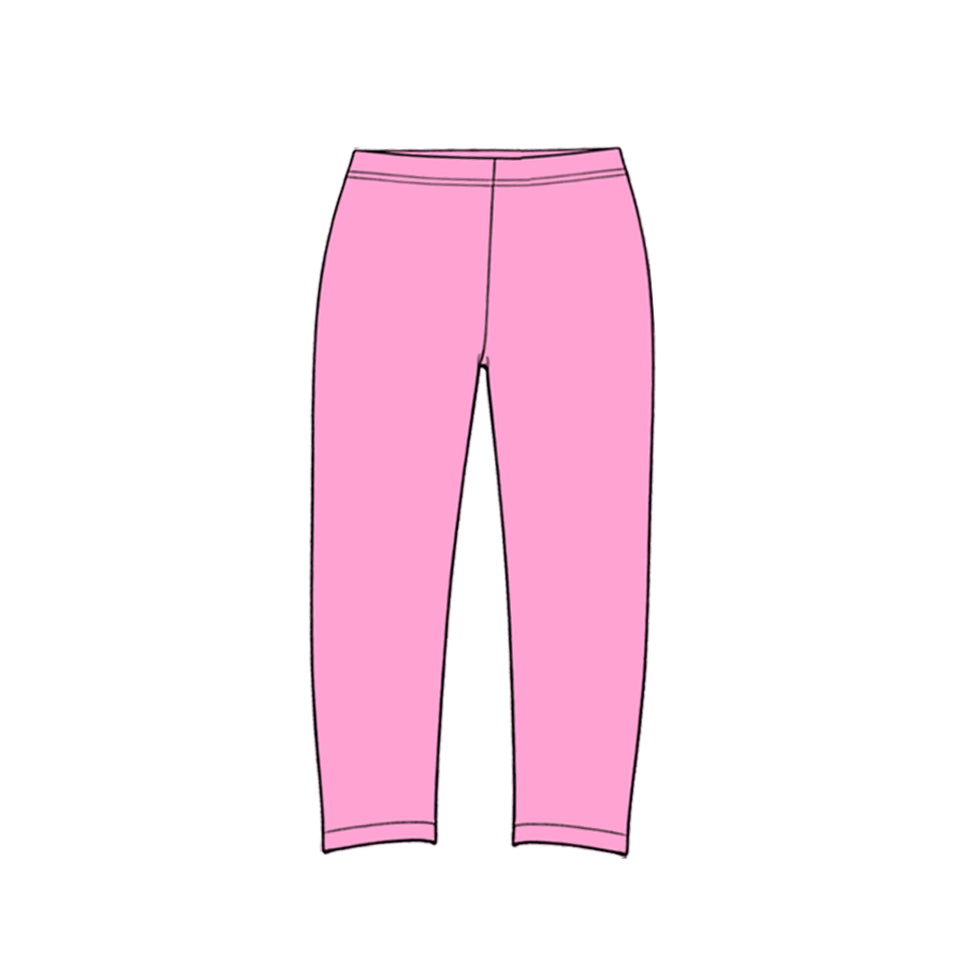 Deep pink solid color kids girls active leggings