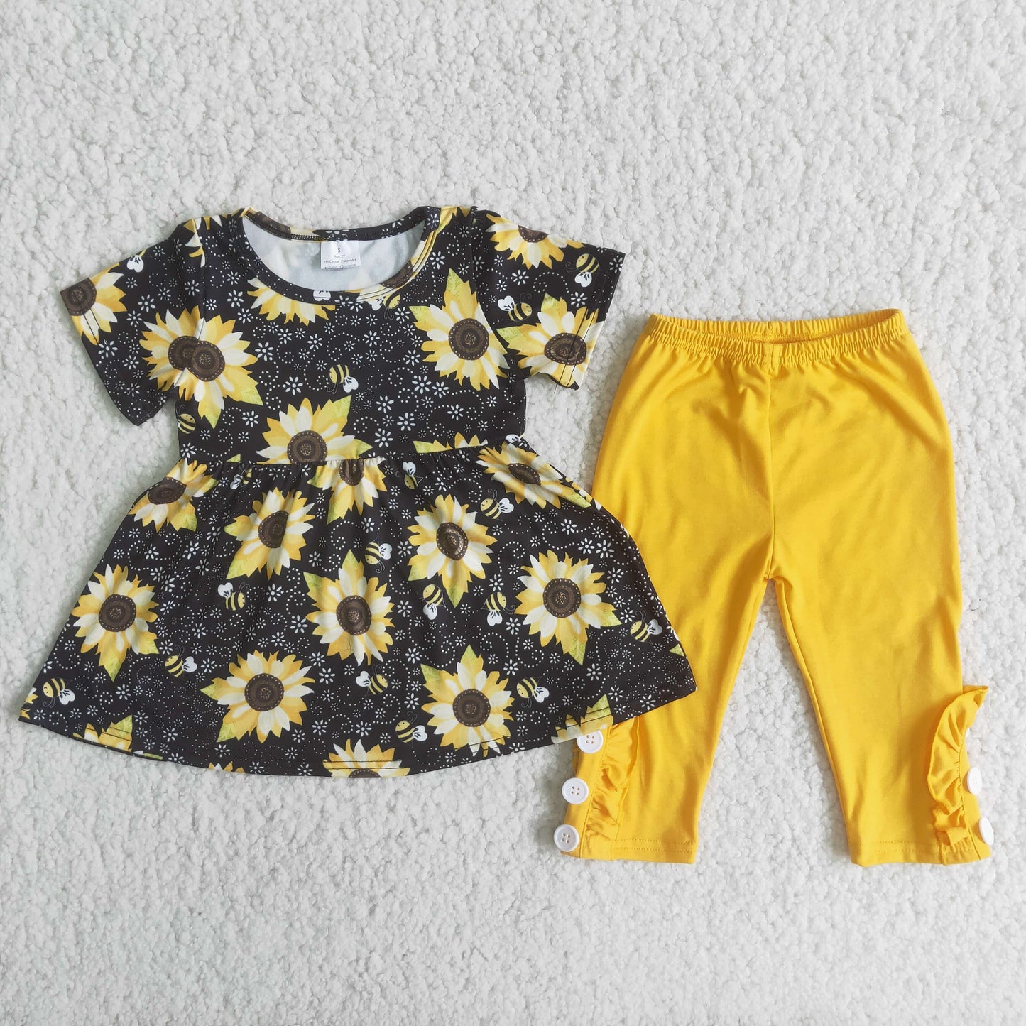 Sunflower Short Sleeve Pants Outfit – Western kids clothes