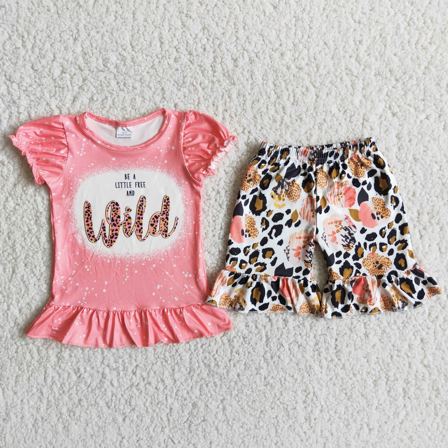 Be a little free and wild leopard floral shorts summer clothing