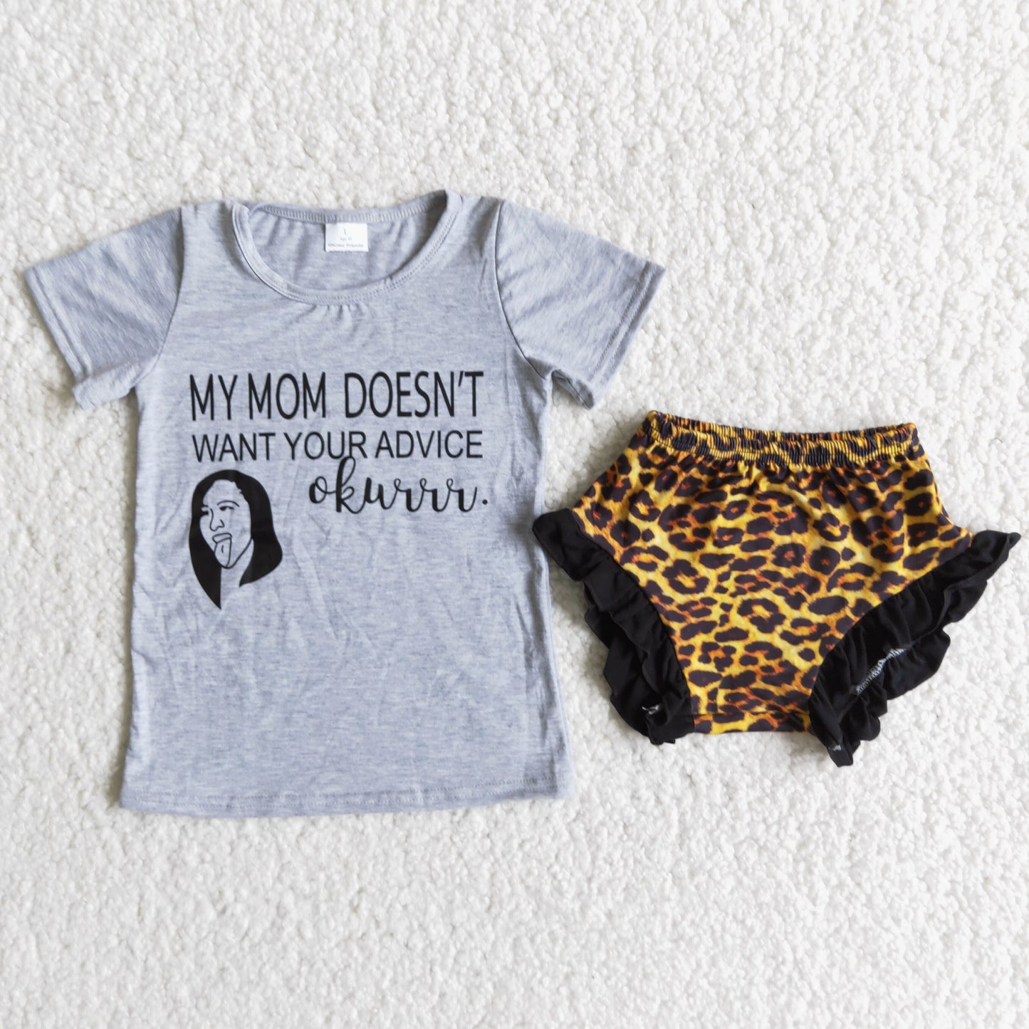 Vinly shirt leopard bummies set