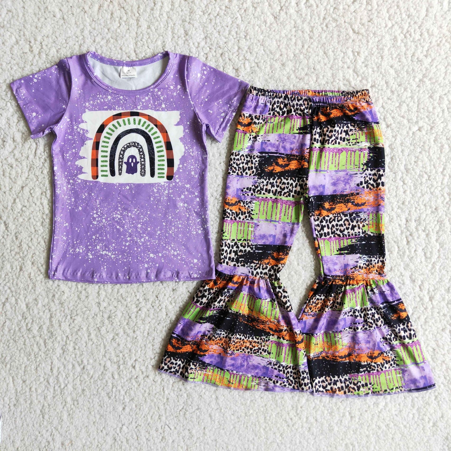 Ghost boo rainbow purple girls Halloween Clothing