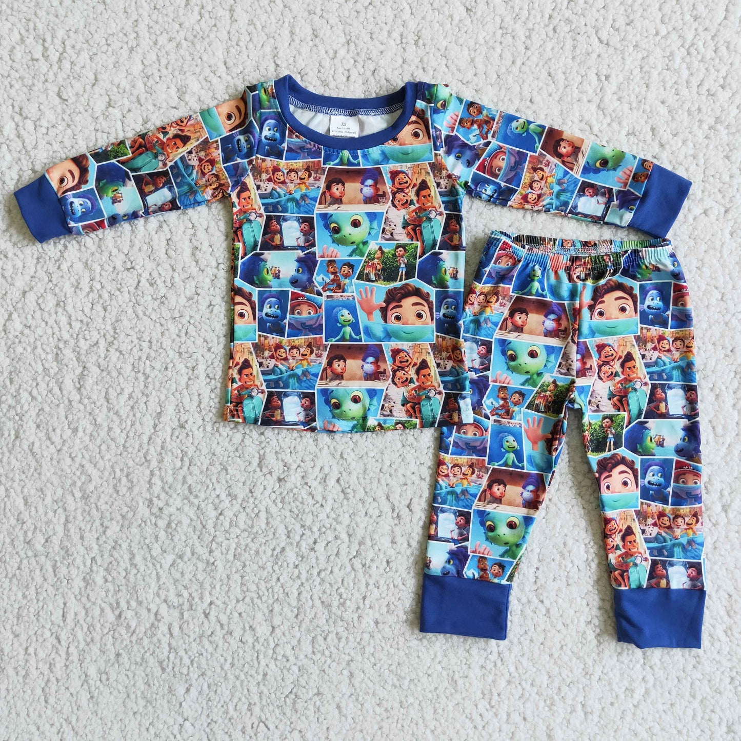 Cute sea boy pajamas fall winter sleepwear