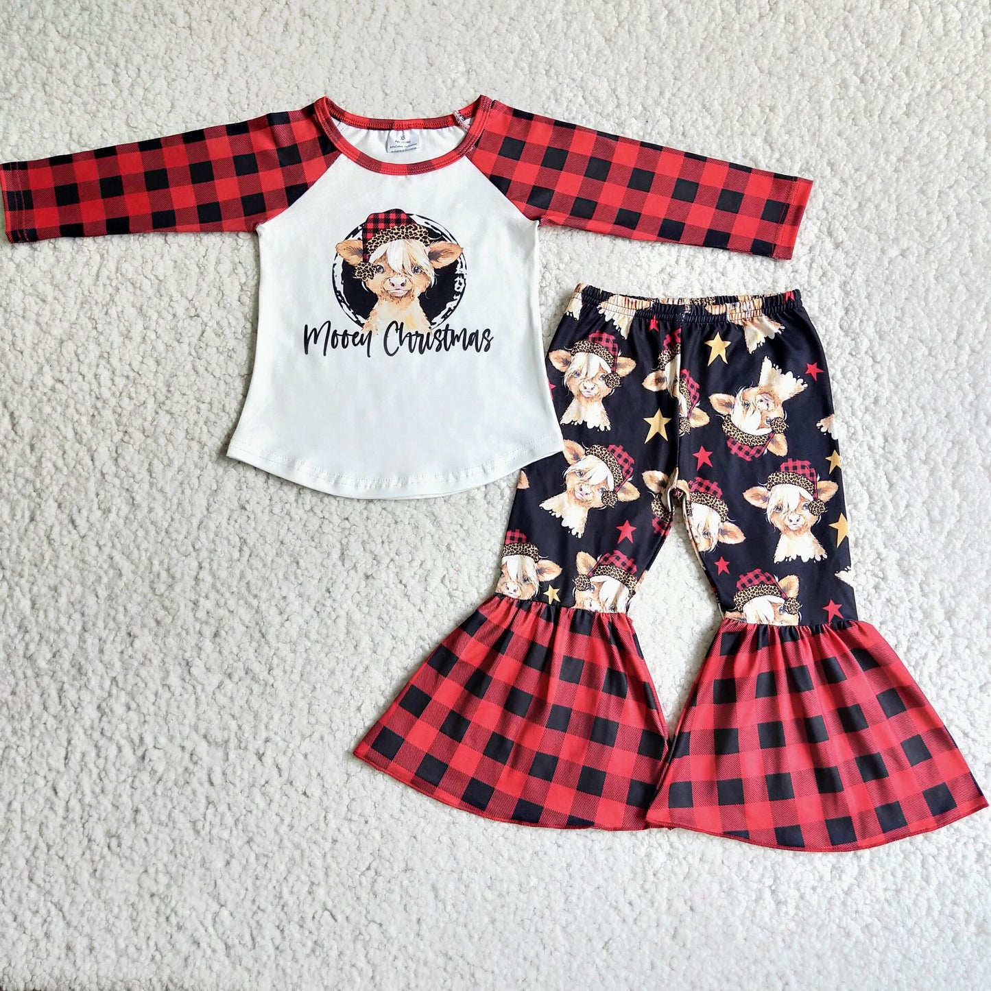 Mooey Christmas plaid girls outfits