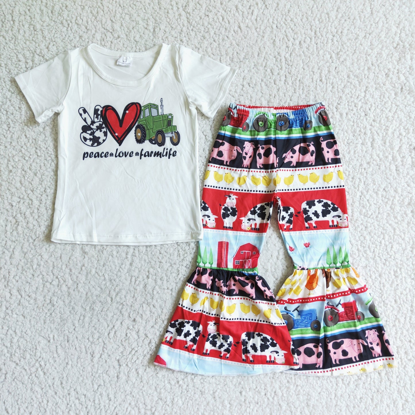 Girl Peace Love Farm life Outfit