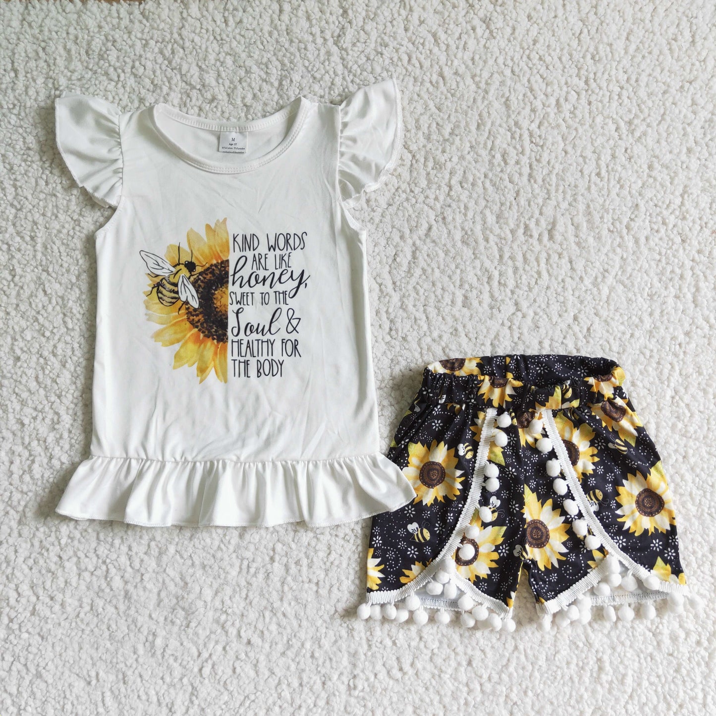 Girl Sunflowers Short Outfits