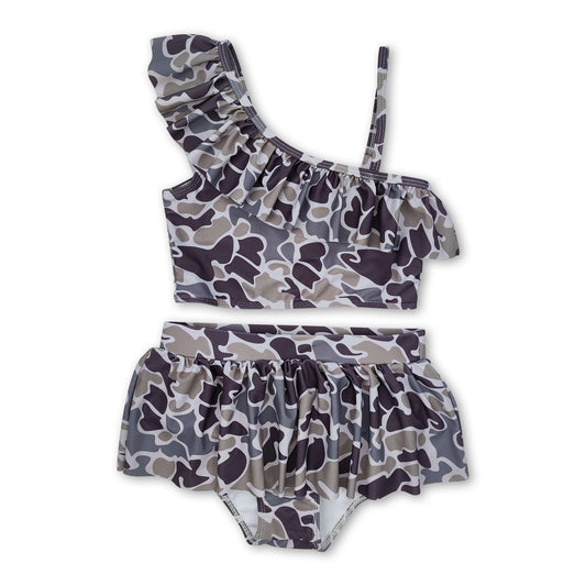 Camo lining swim wear baby girls summer swimsuit