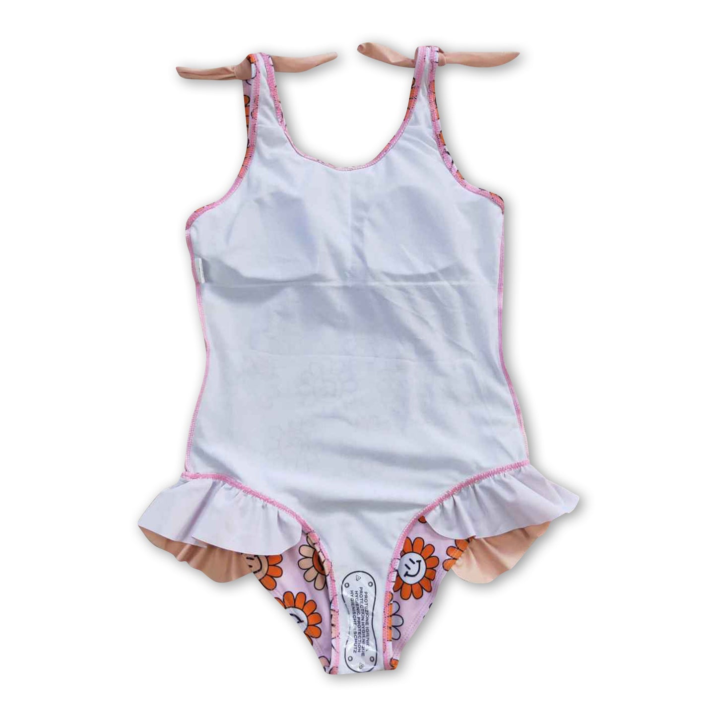 Flower smile one pc baby girls boho summer swimsuit