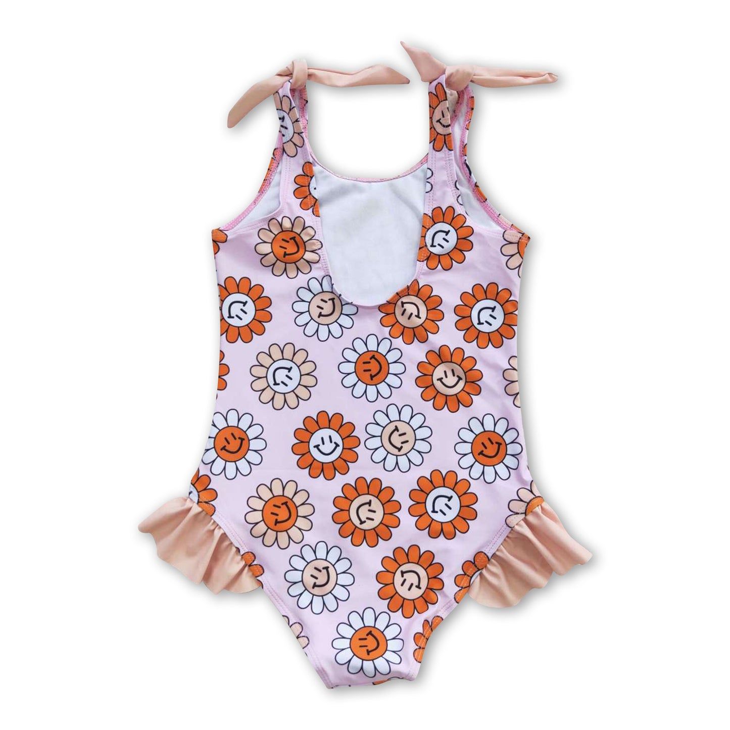 Flower smile one pc baby girls boho summer swimsuit