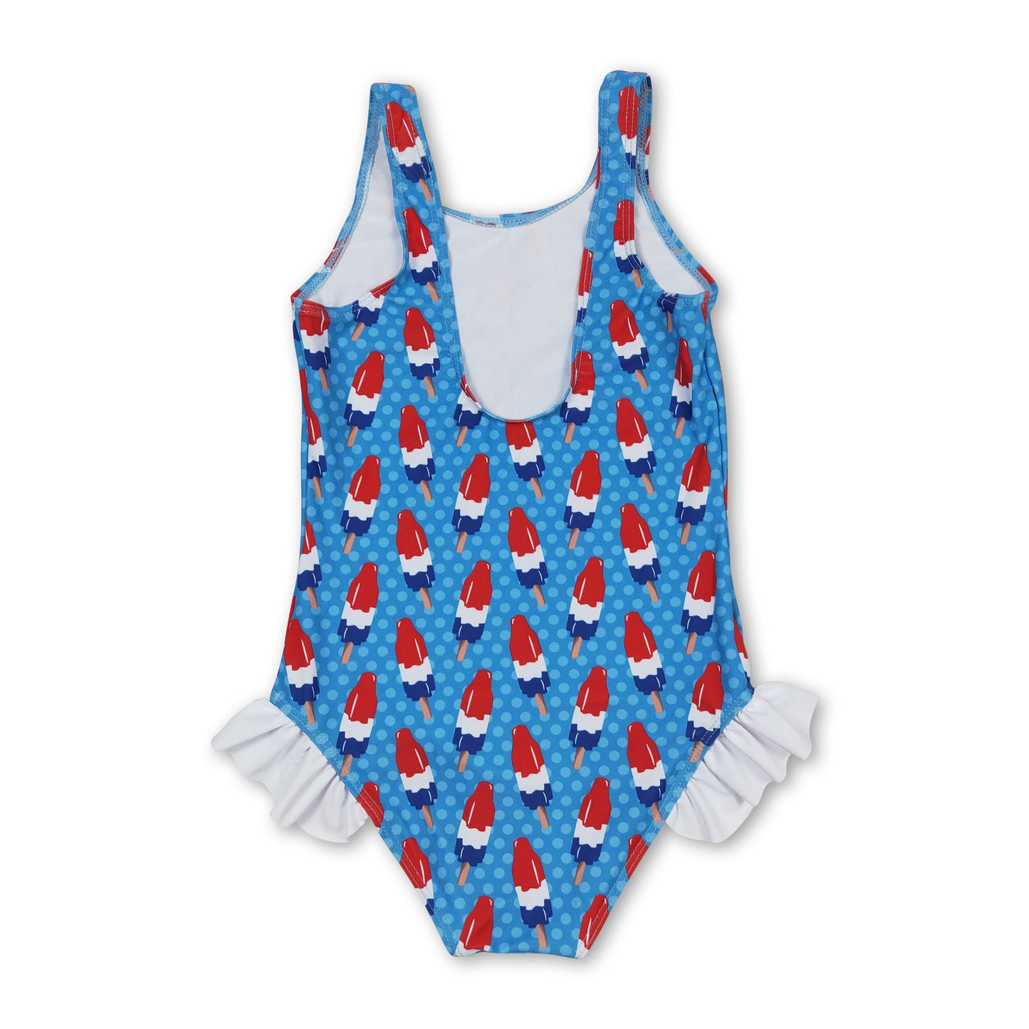 Blue popsicle baby girls 4th of july swimsuit