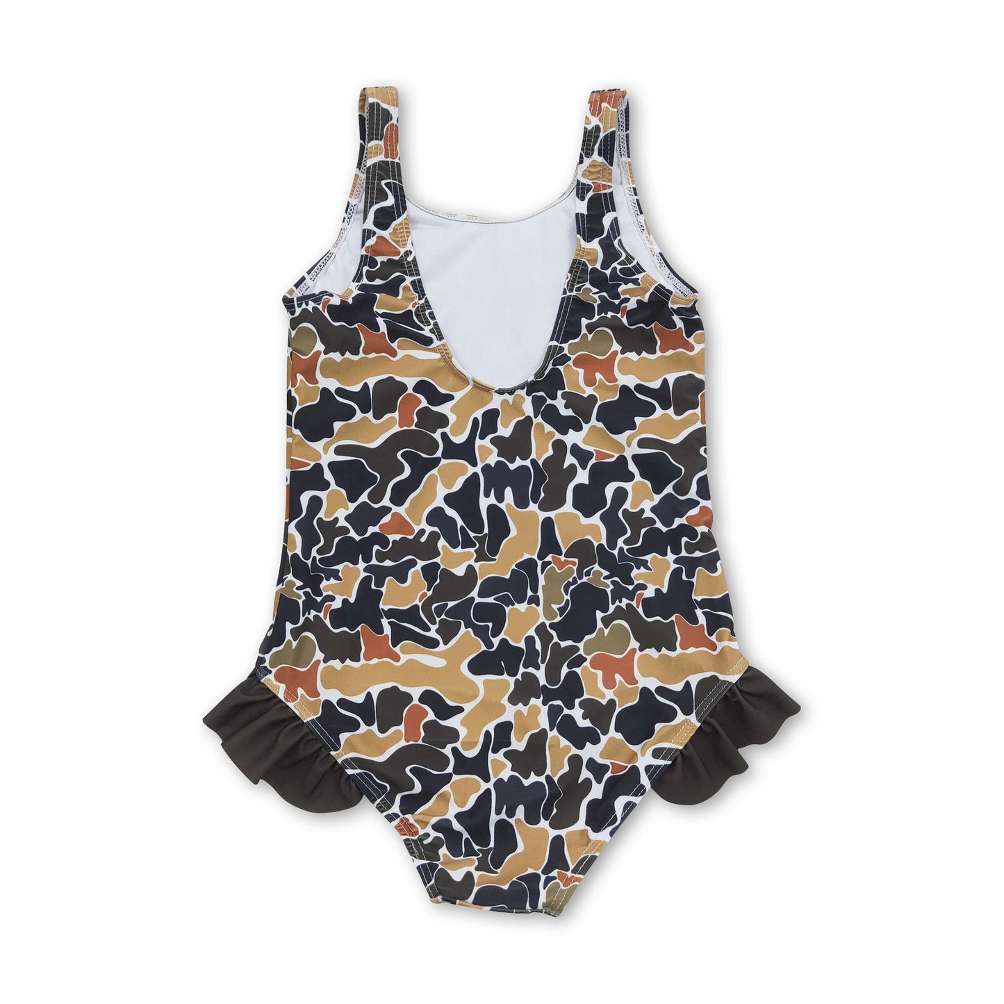 Sleeveless camo one piece baby girls swimsuit