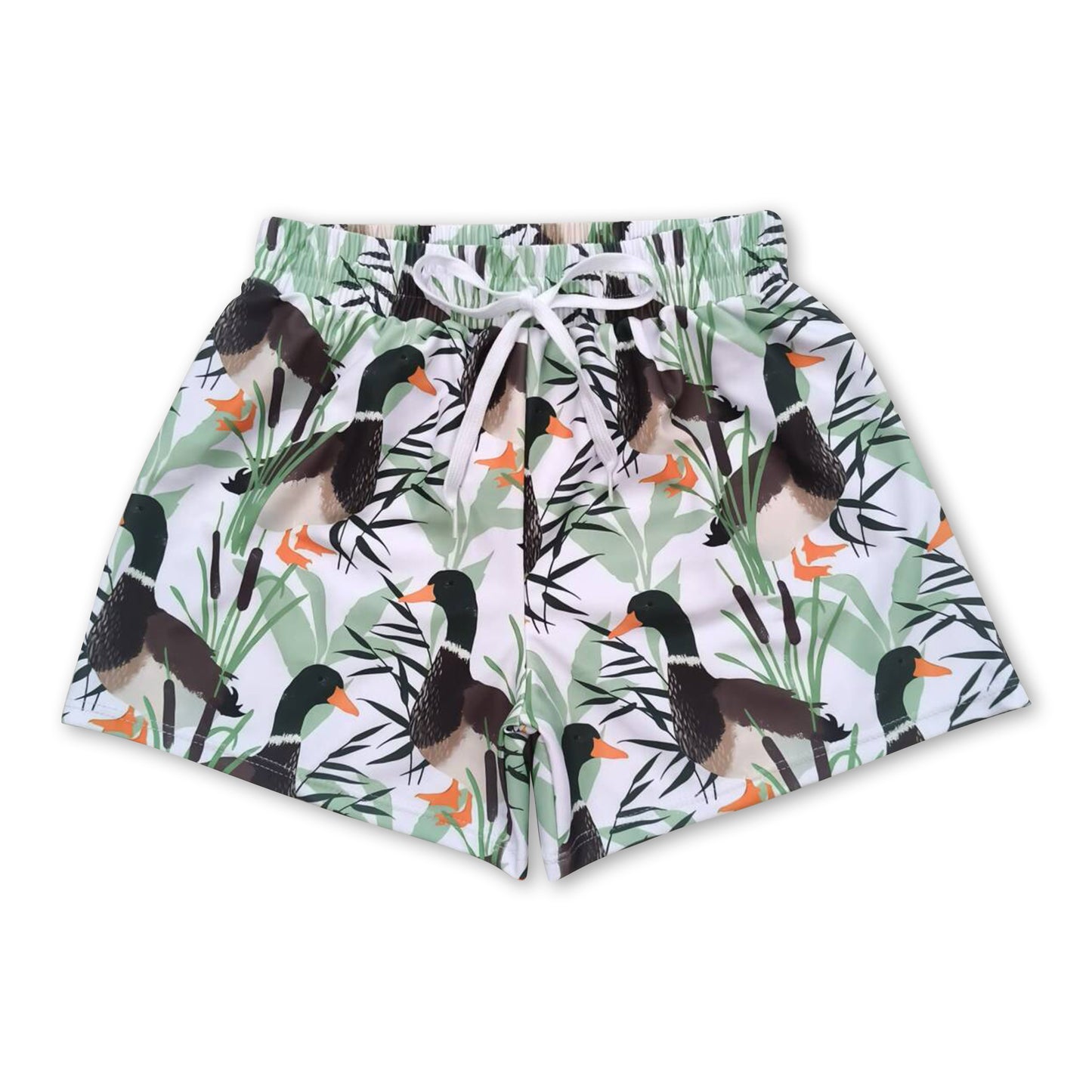 Duck print kids boys summer swim trunks