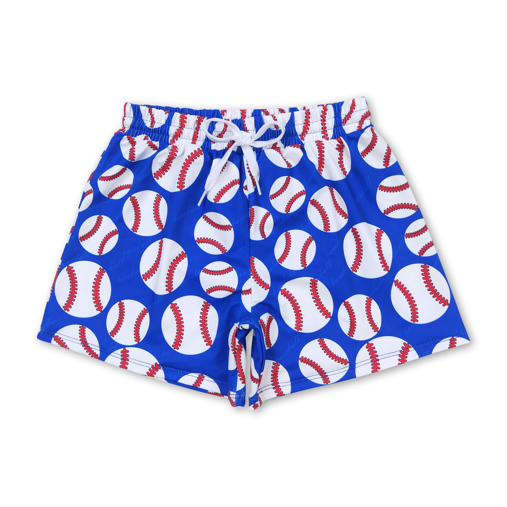 Blue baseball kids boys summer swim trunks Western kids clothes