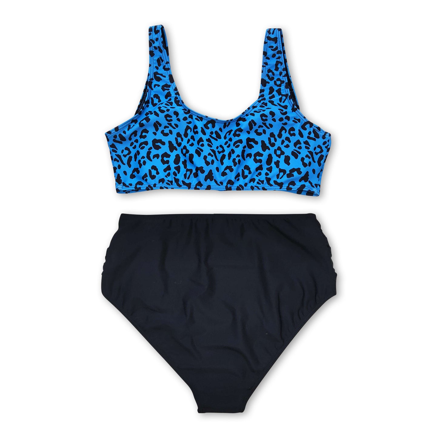 Blue leopard mommy and me women summer swimsuit