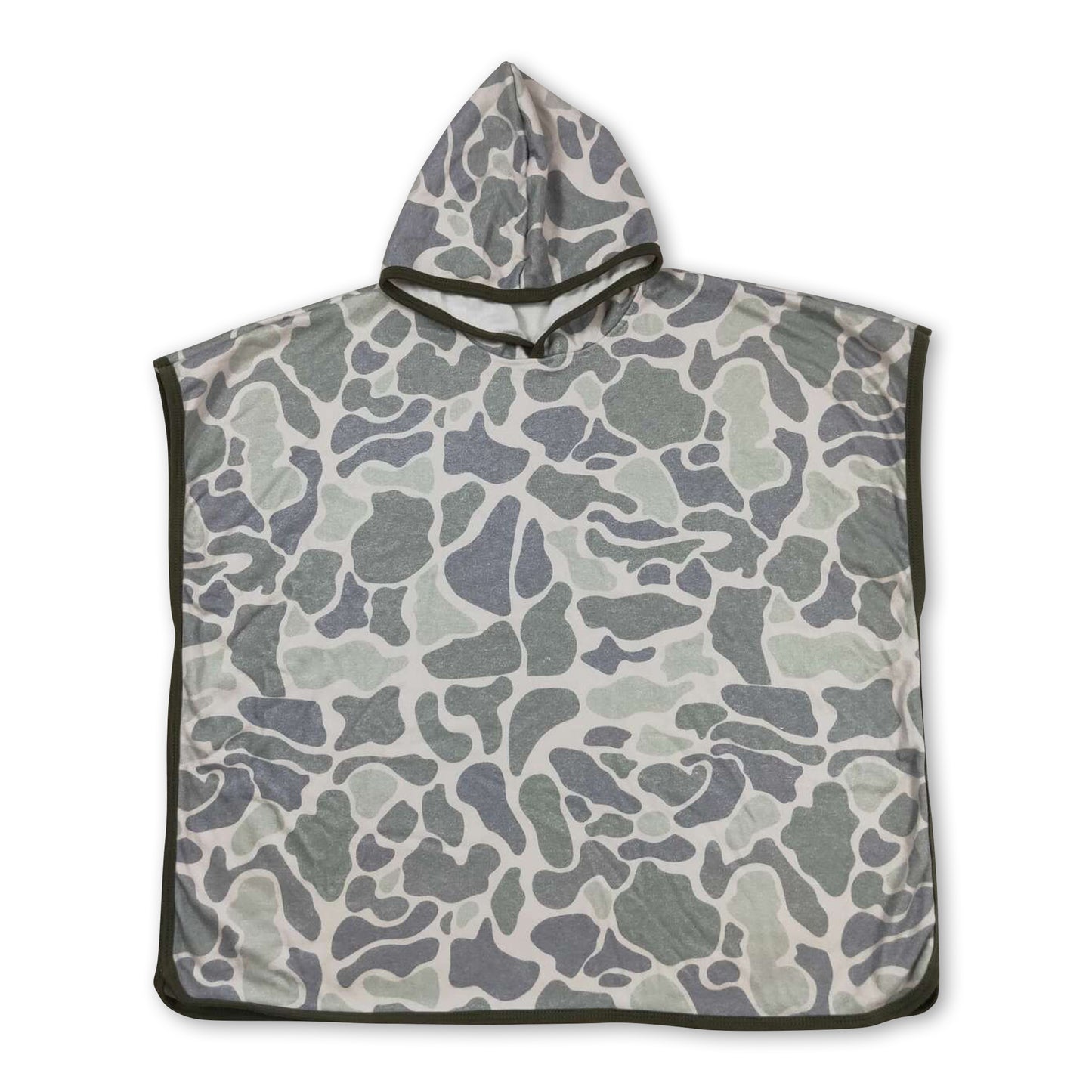 Creen camo hooded kids swimming cover up