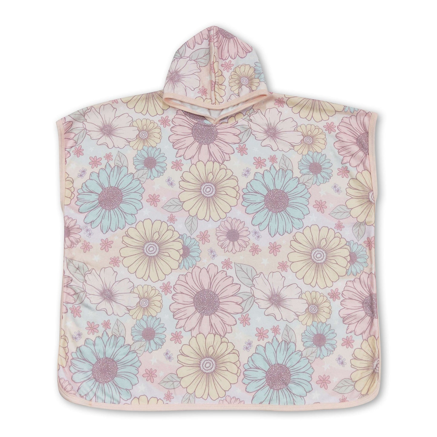 Sunflower hooded kids girls swimming cover up