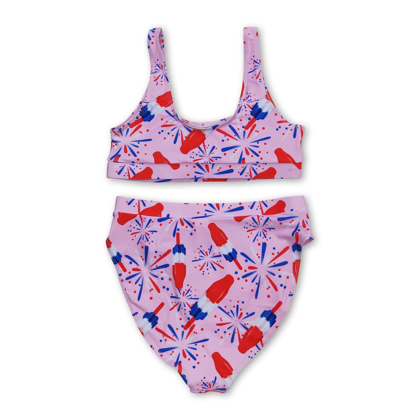 Pink firework popsicle adult women 4th of july swimsuit