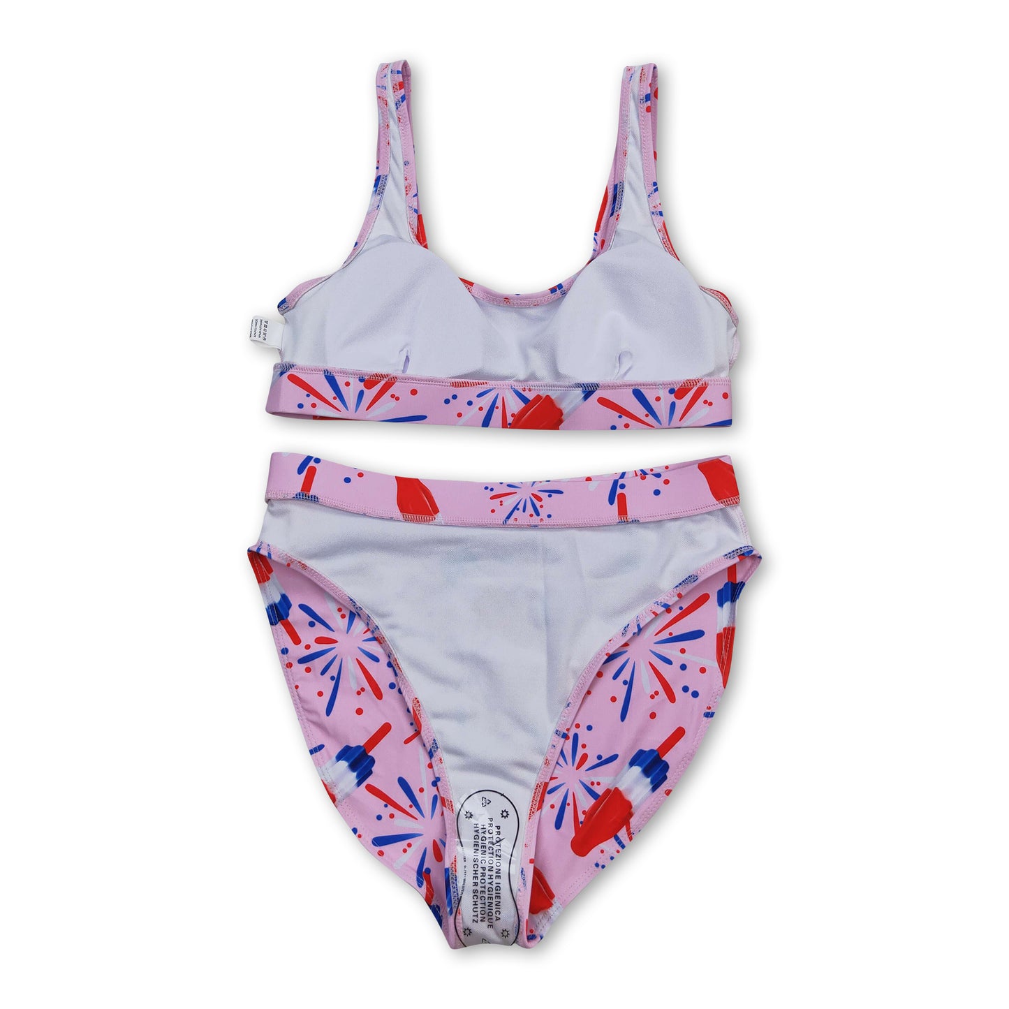 Pink firework popsicle adult women 4th of july swimsuit