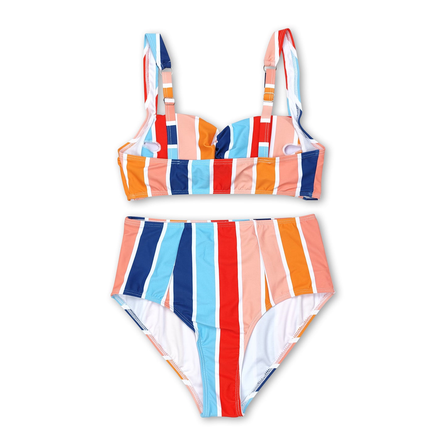 Stripe mommy and me adult women summer swimsuit