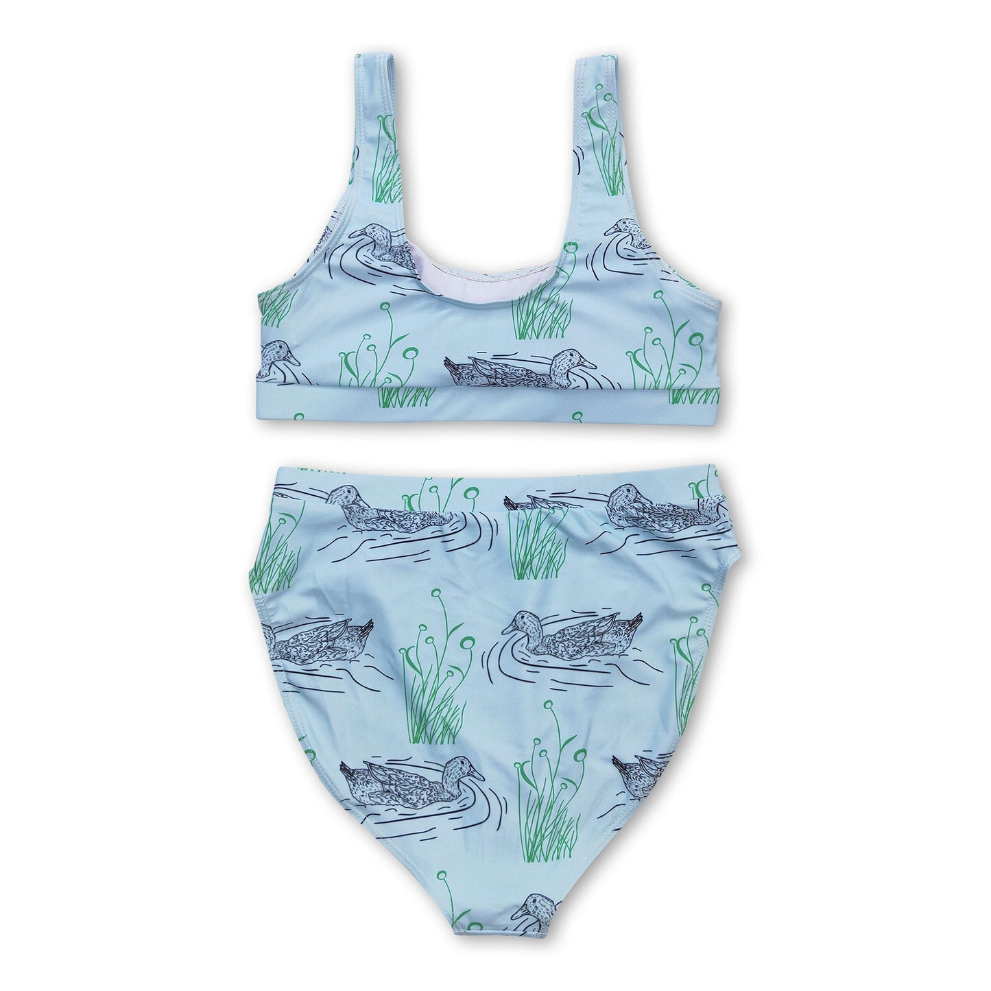 Green duck two pieces adult women summer swimsuit