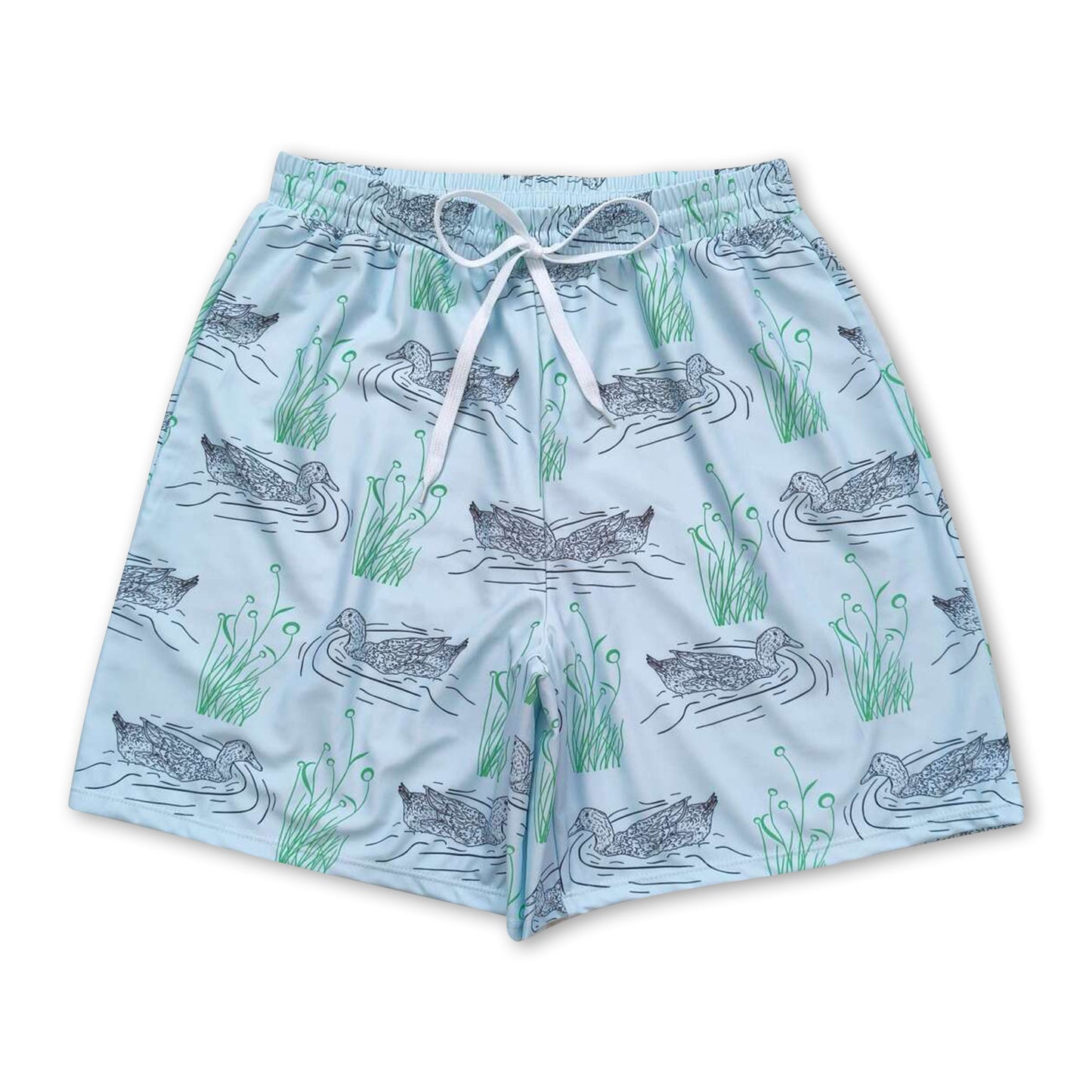 Green duck adult men summer swim trunks