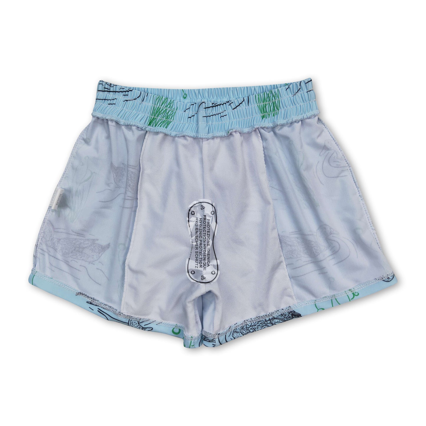 Green duck kids boys summer swim trunks