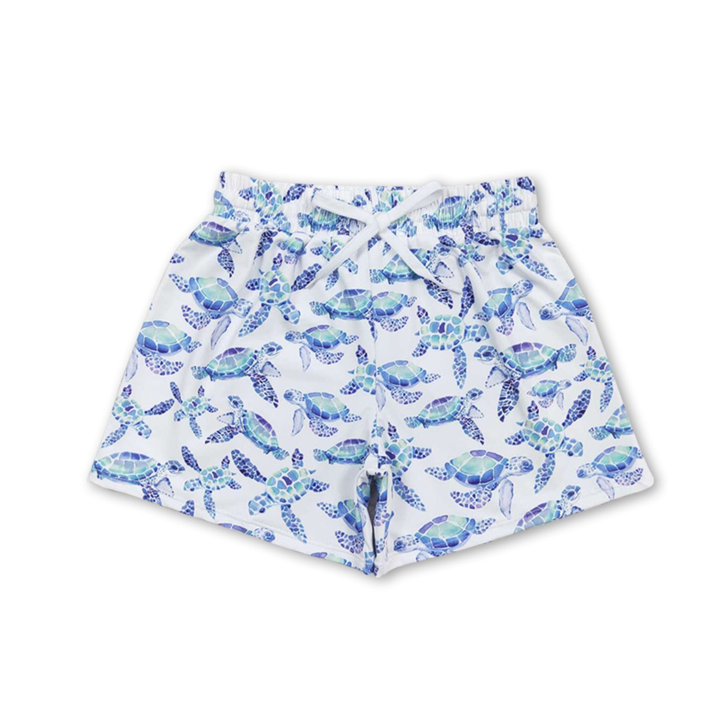 Turtle print kids boys summer swim shorts