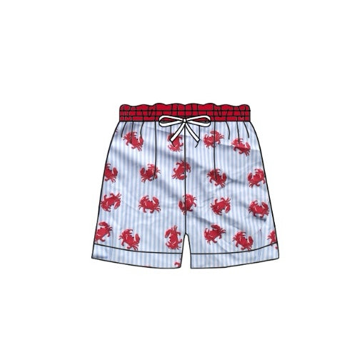 Stripe crab kids boys summer swim trunks